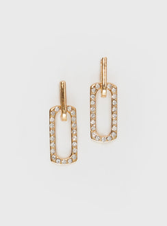Gold-toned earrings Diamante detail, clasp fastening