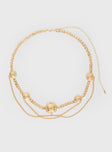 Chain Belt  Gold-toned, pendants, dainty and thick chains Lobster clasp fastening