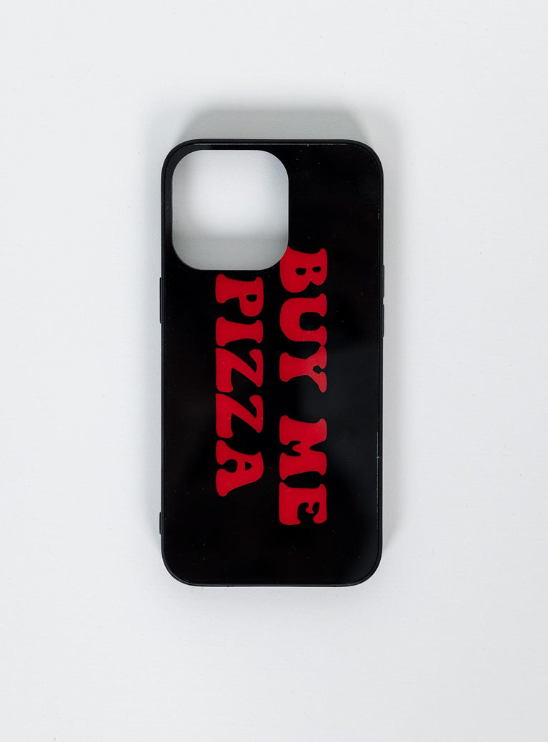 Buy Me Pizza iPhone Case Black / Red