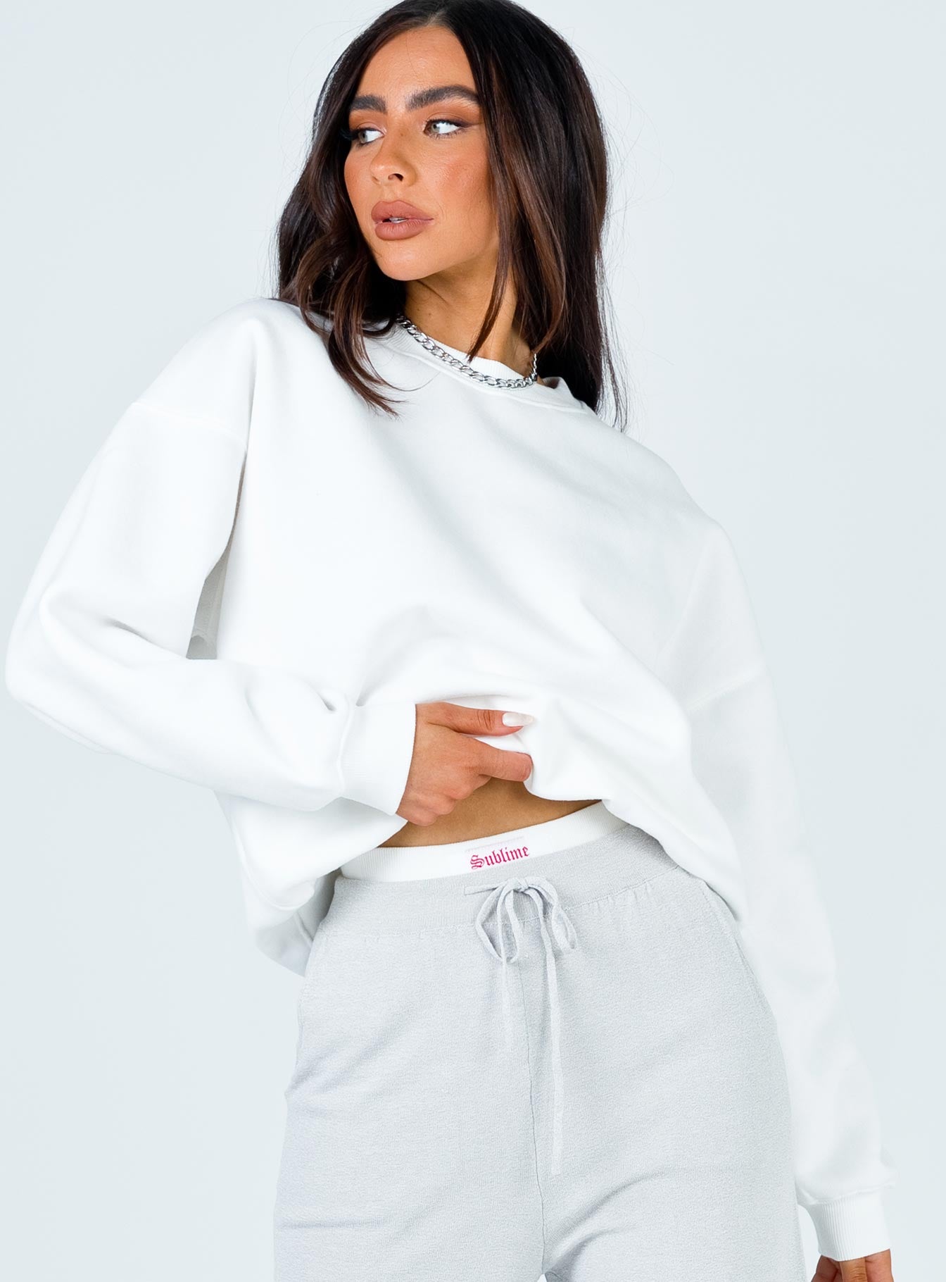 Charlotte Crewneck Sweatshirt White
