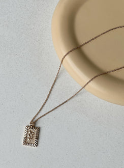 Necklace Drop charm with snake detail Dainty rope chain Gold toned hardware Lobster clasp fastening