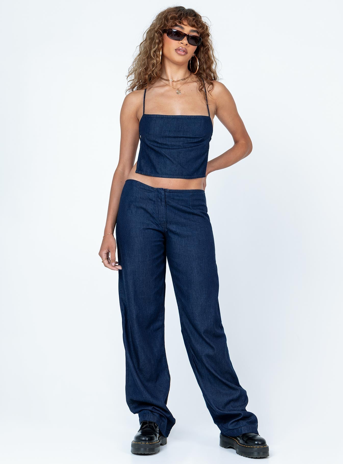 Princess Polly   Motel Sedna Trouser Denim Blue