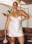 Princess Polly Plunger  Marilyn Mini Dress Champagne Curve