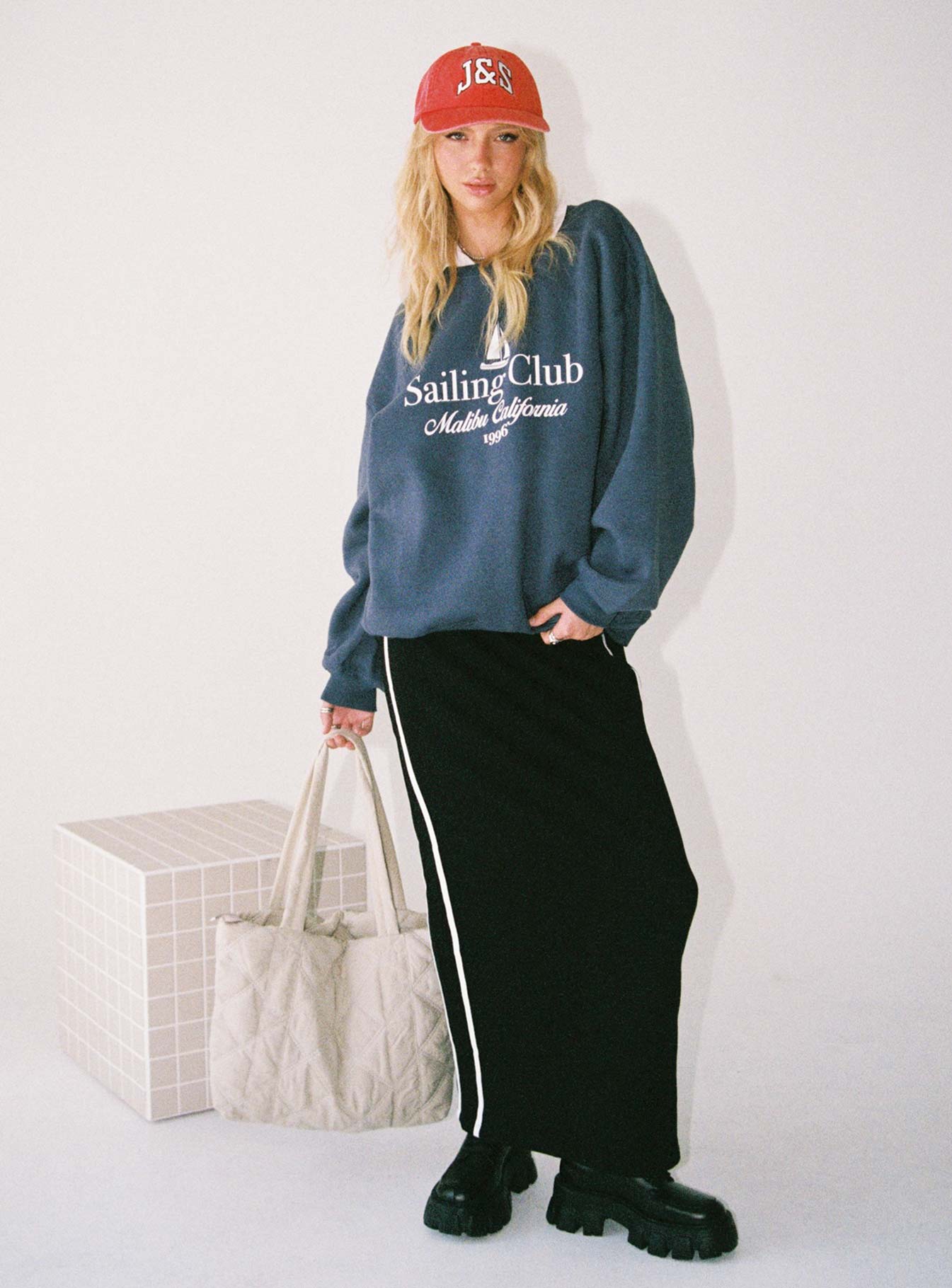 Sailing Club Sweatshirt Navy Princess Polly  Cropped 