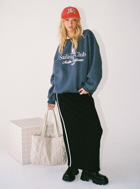 Sailing Club Sweatshirt Navy Princess Polly  Cropped 