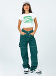 Princess Polly High Rise  Copeland Jeans Green