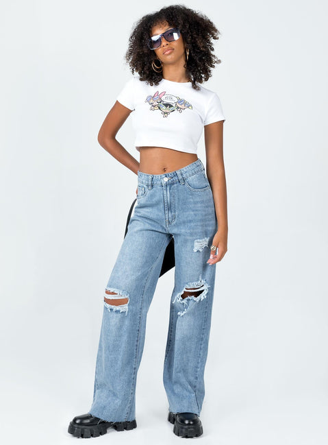 Princess Polly Mid Rise  Meliana Wide Leg Denim Jeans
