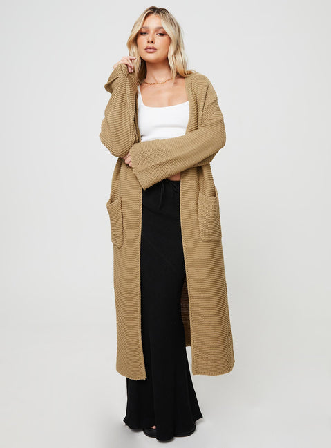 Longline cardigan Oversized fit, twin side pockets, drop shoulder