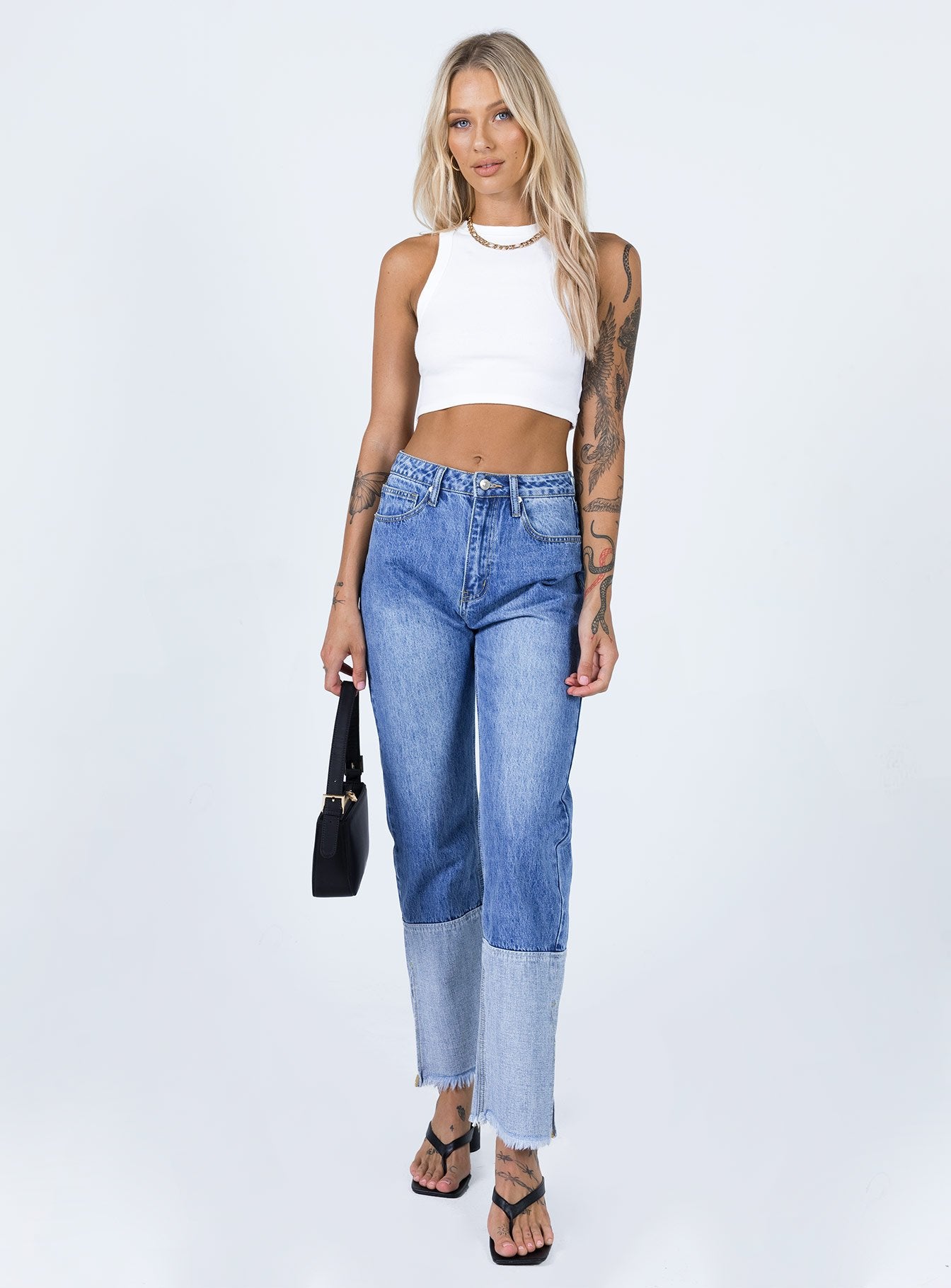 Rhode Straight Leg Spilt Hem Denim Jeans