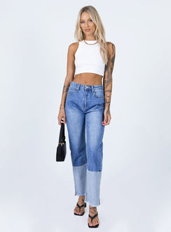 Rhode Straight Leg Spilt Hem Denim Jeans