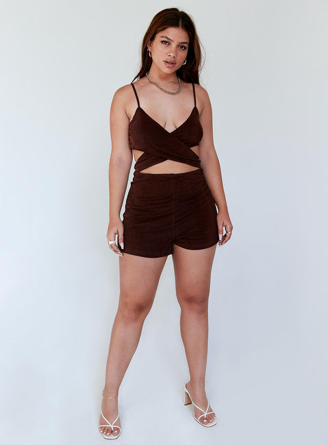 Hawthorne Playsuit Brown