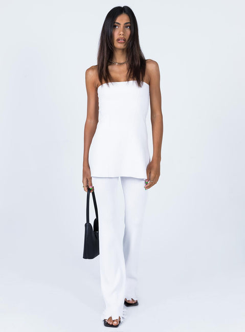 Anderson Strapless Top White