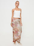 Maxi skirt Floral print, mesh material, elasticated waistband