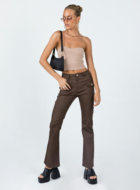 Princess Polly   Neiko Pants Brown