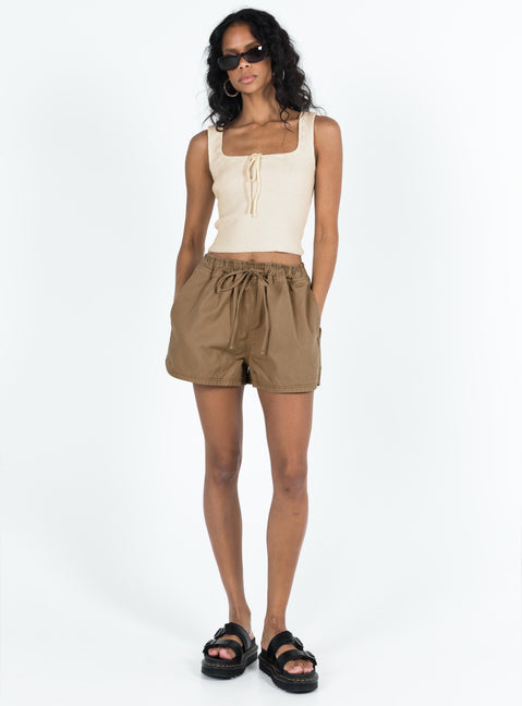 Clark Shorts Beige Princess Polly high-rise 