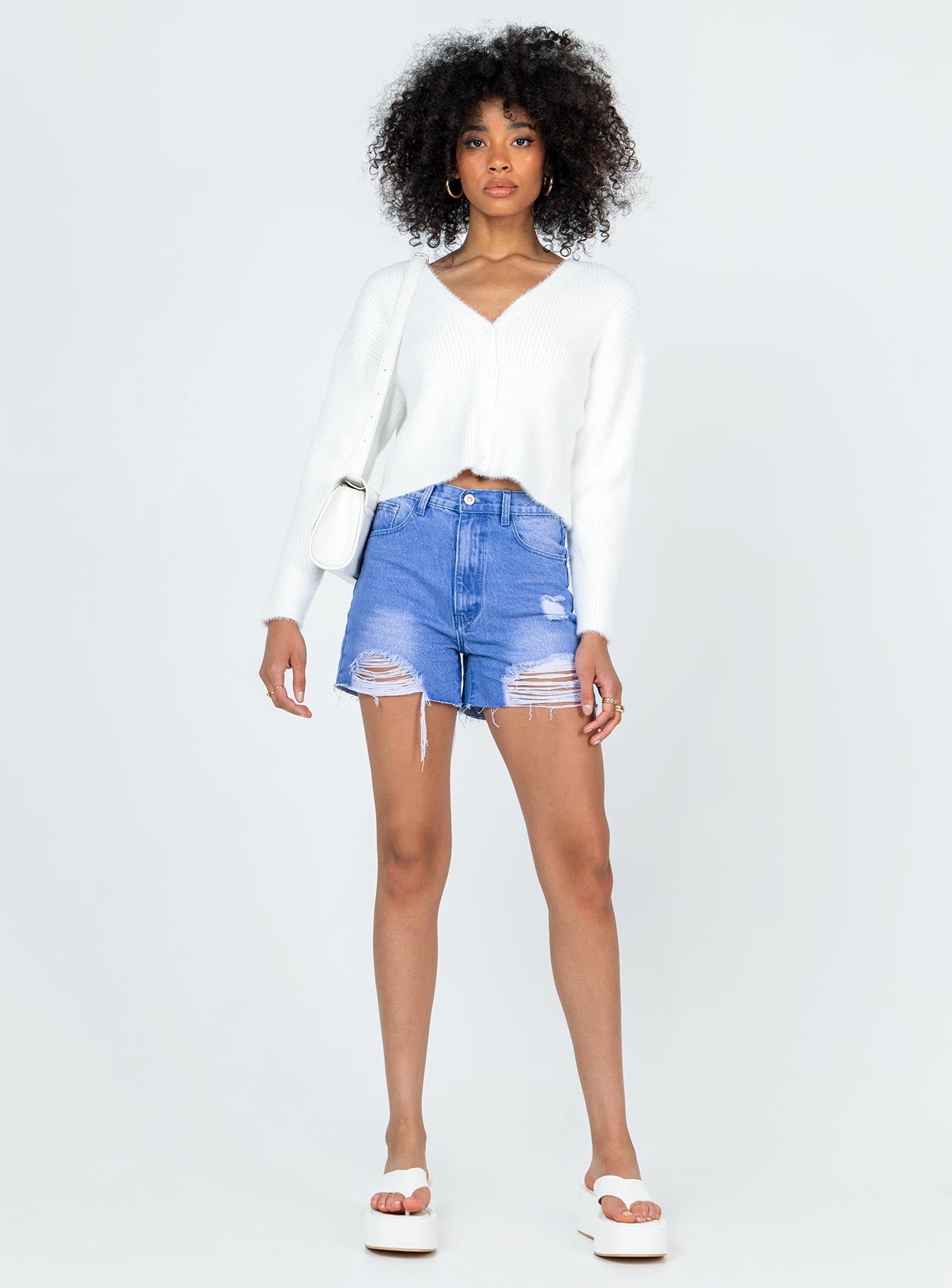 Say So Cardigan Cream Princess Polly  Cropped 