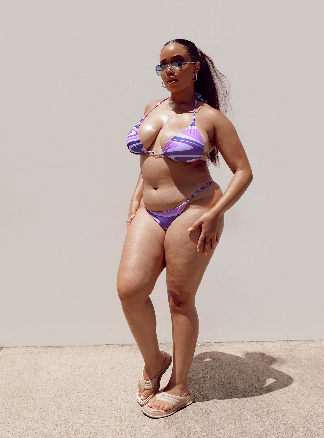 Smiley Bikini Bottoms Purple Curve