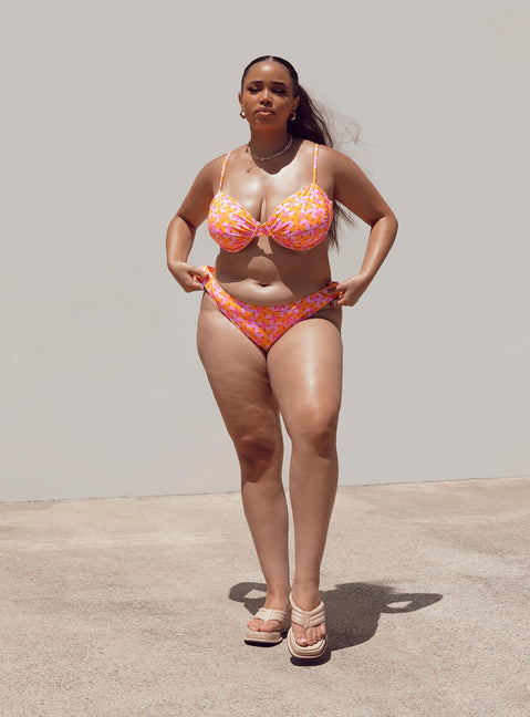 Ellie Bikini Bottoms Orange / Pink Curve