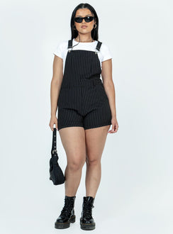 The Glades Overalls Black Pinstripe