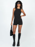 Romper Ribbed material Tank style Invisible zip fastening at back