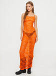 Korzec Lace Maxi Dress Orange