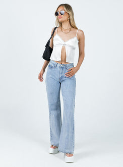 Crop top Silky material Adjustable shoulder straps V-neckline Lace detail  invisible zip fastening at side Slight ruching at bust Split hem 