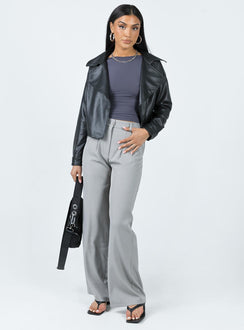 Redfern Faux Leather Jacket Black