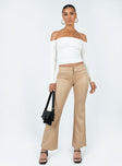 Princess Polly mid-rise  Dami Low Rise Pants Beige