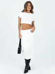 Two piece set Knit material Short sleeve top Midi skirt Elasticated waistband Good Stretch Lined skirt