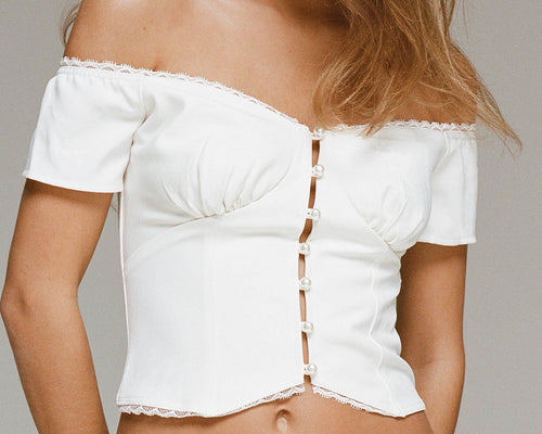 Posner Off The Shoulder Top Ivory Princess Polly Lower Impact