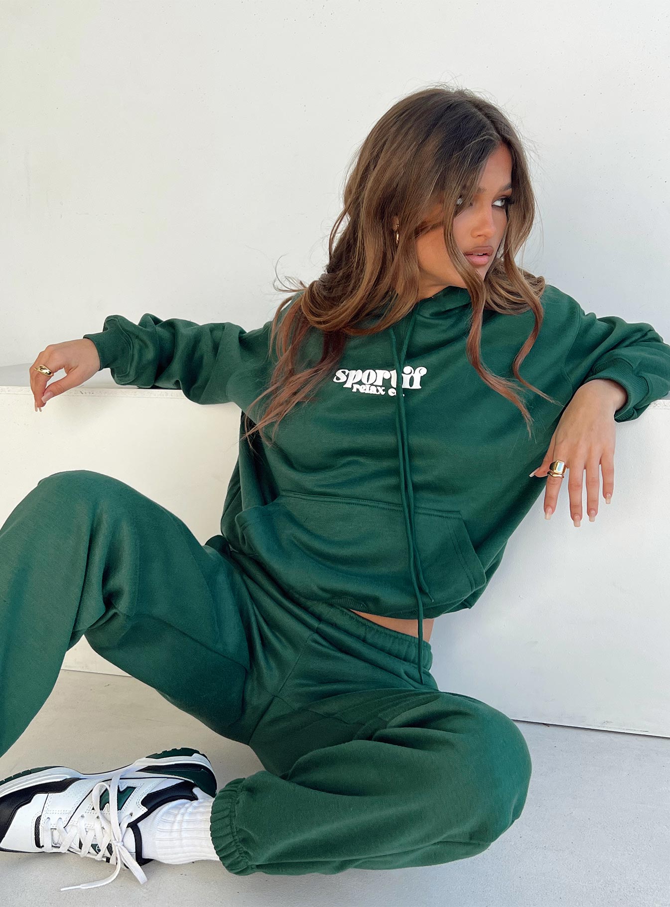 Sportif Hoodie Sweatshirt Forest Green