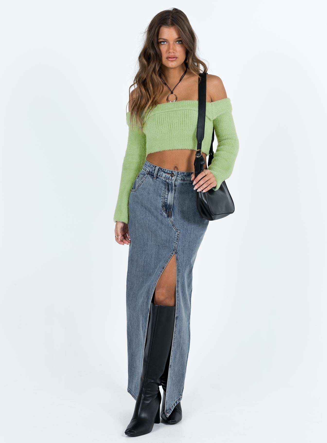 Salas Sweater Green Princess Polly  Cropped 