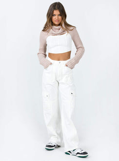 Bolero Ribbed knit material Turtle neck Cropped back