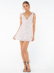 Princess Polly Plunger  Island Time Mini Dress Pink Floral