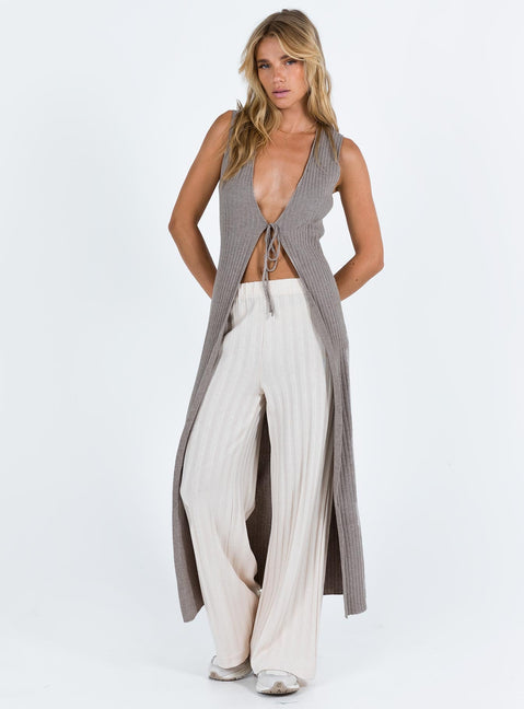 Tieghan Longline Cardigan Brown Princess Polly  regular 