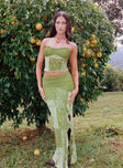 Sharifa Patchwork Maxi Skirt Green Princess Polly  Knee 