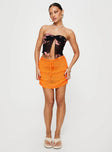 Mirrabook Crochet Mini Skirt Orange