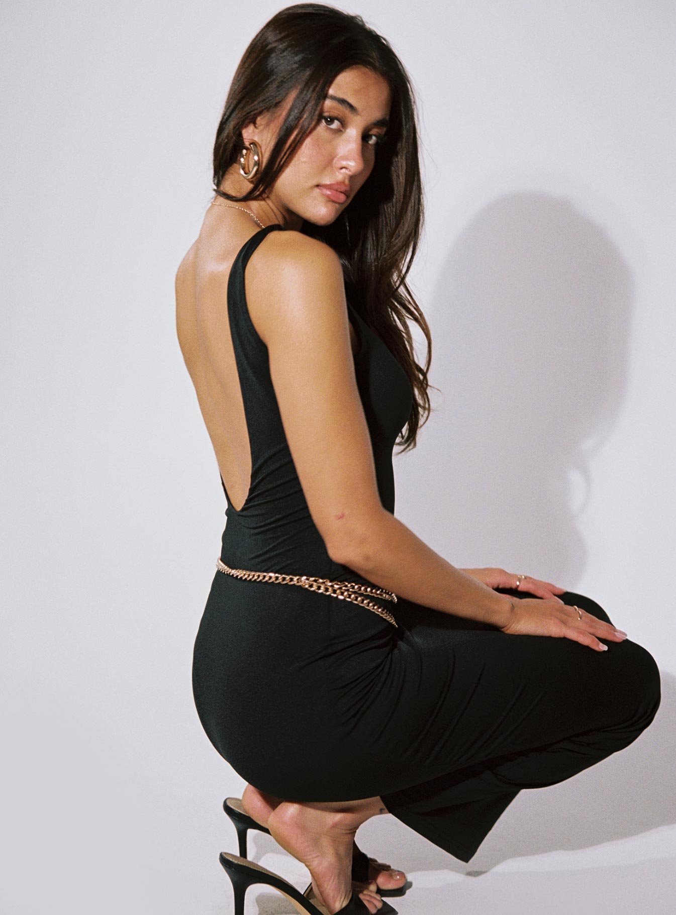 Shop Formal Dress - Castling Maxi Dress Black fifth image