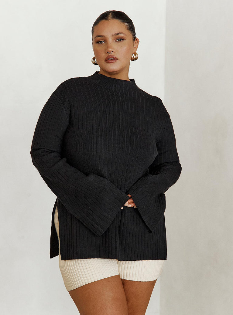 Allen Ribbed Sweater Black Curve