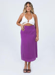 Dezi Satin Midi Skirt Purple