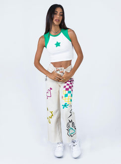 Izzy Star Tee White / Green