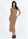 Strapless midi dress Ribbed material Good stretch Unlined