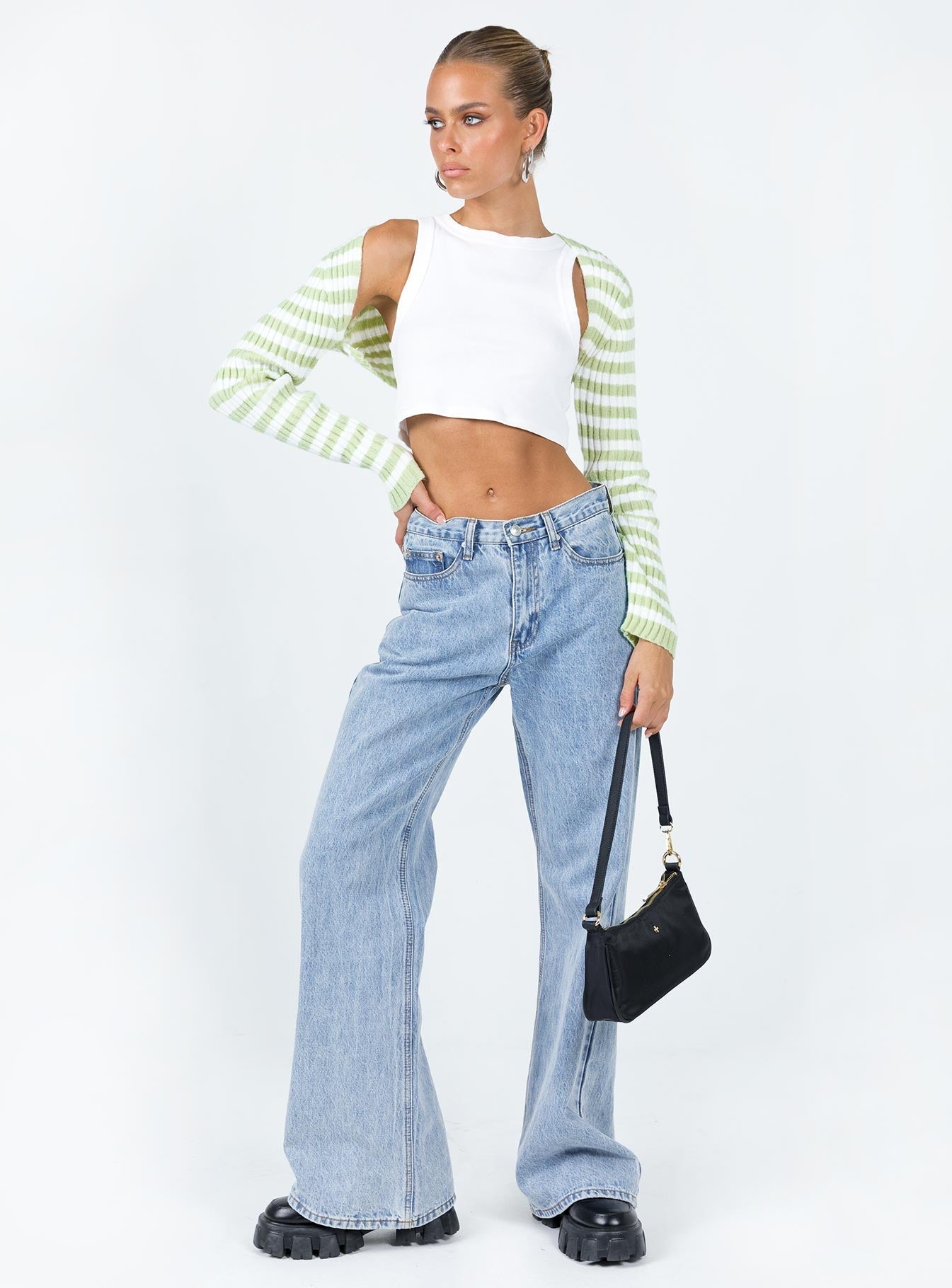 Bolero Knit material  Striped design Long sleeves 