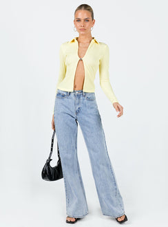 Long sleeve top Ribbed material Classic collar Open front Silver-toned clasp fastening at front