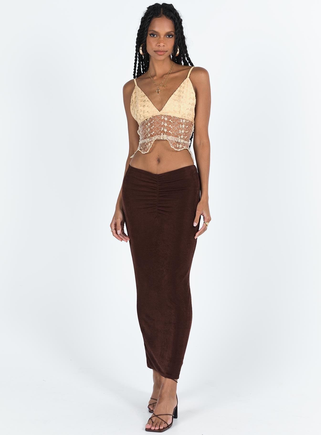 Lorne Maxi Skirt Brown