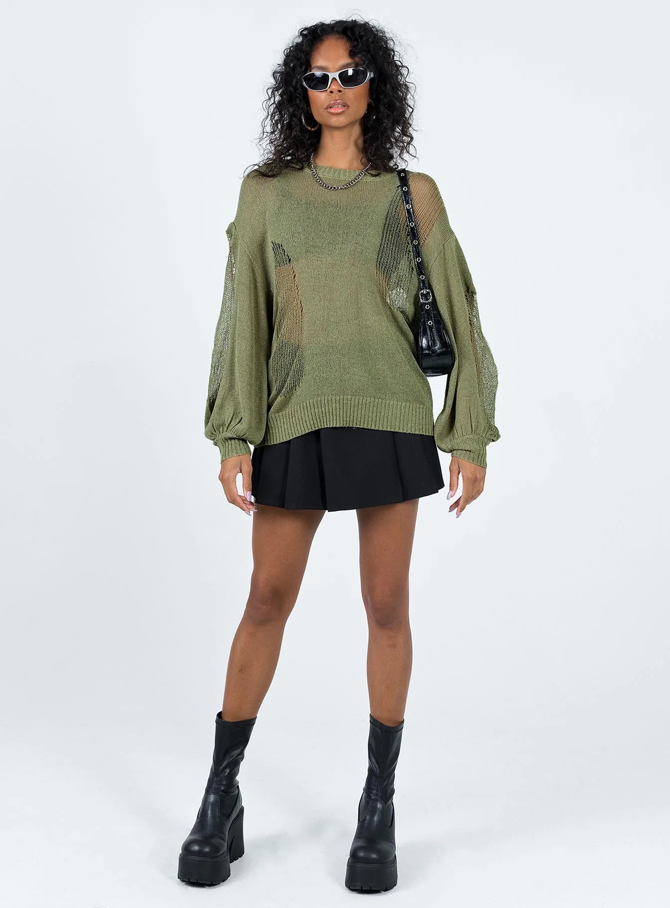 Sweater Knit material Delicate - wear with care Distressed detail Drop shoulder  Crew neckline