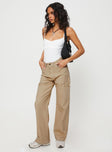 Princess Polly mid-rise  Hellier Cargo Pant Beige