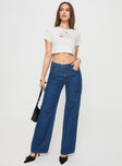 Cropped graphic tee Good stretch, unlined 