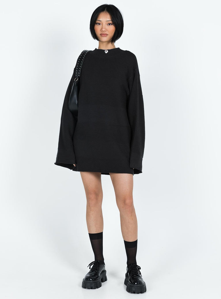 Cheyenne Knit Jumper Dress Black