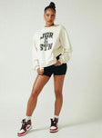 Oversized sweatshirt  65% cotton 35% polyester  Graphic print on front  Drop shoulder  Soft lining 